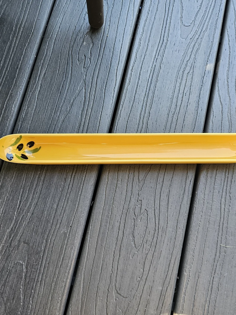Vintage Revol France T58 Yellow Porcelain Olive Boat Serving Tray, La Provence